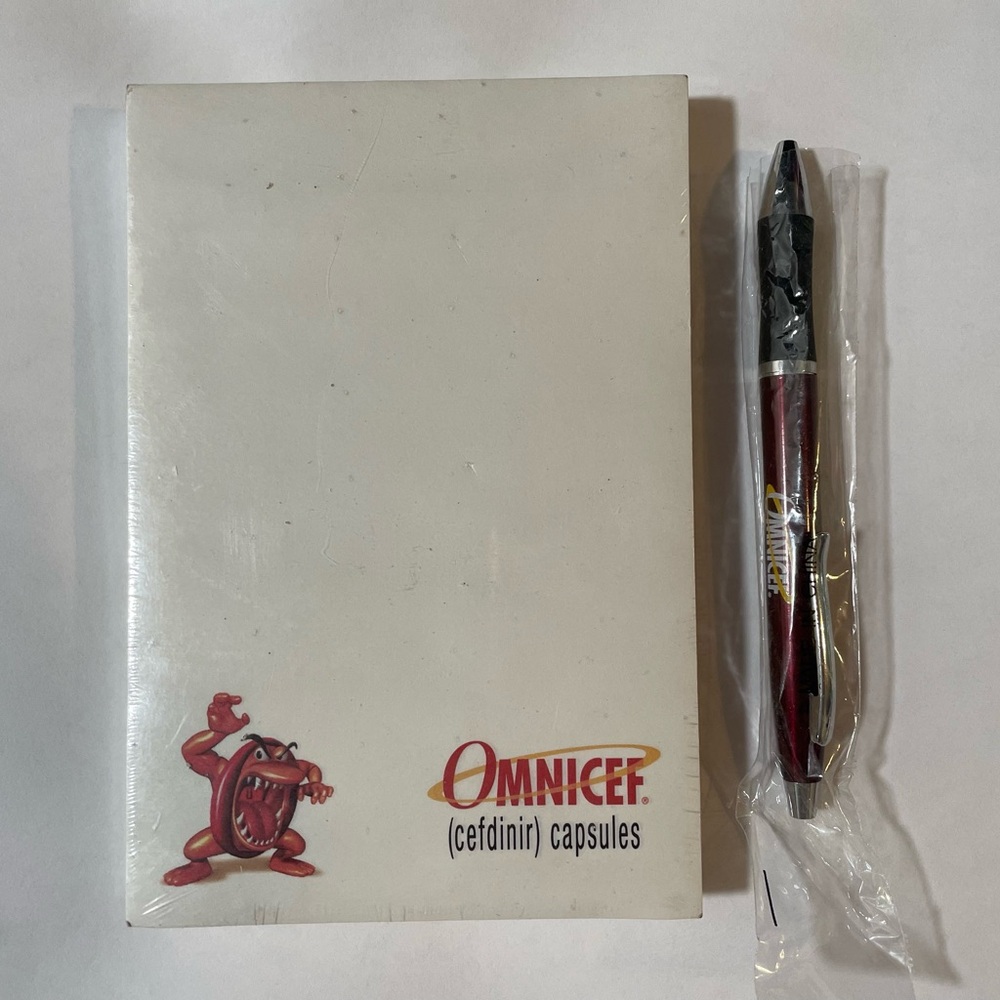 NEW Omnicef Pharmaceutical Paper Tablet Pad Metal Pen Stylus Premium UNTESTED